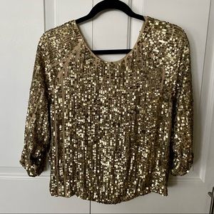 Vince 3/4 Sleeve Sequin Top